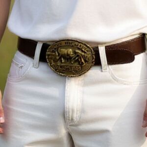 Vintage 1981 Hesston NFR National Finals Rodeo Bullfighter Belt Buckle